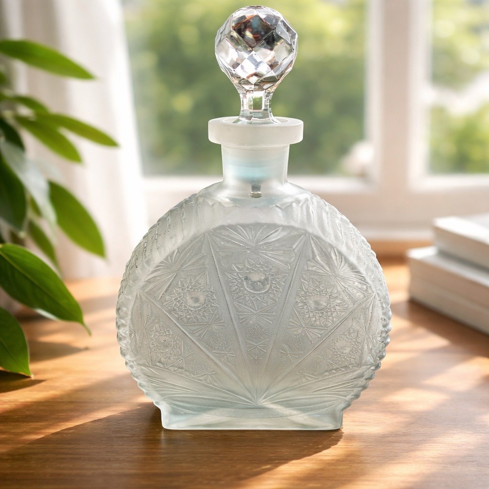Frosted Glass Decanter Excellent Starburst fan‎ ArtDeco